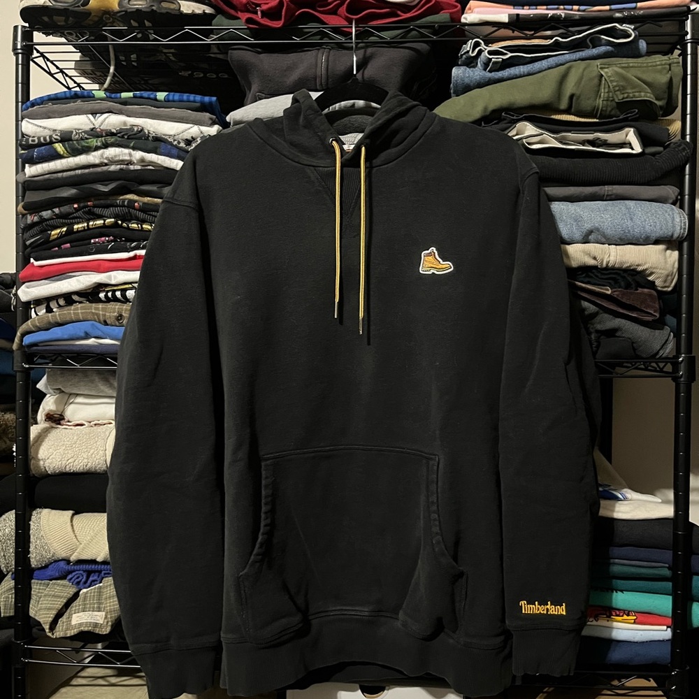 Timberland Black Hoodie with Gold Accents
